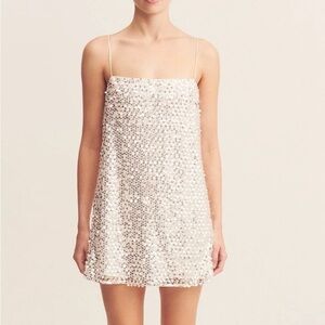 Shona Joy Gold and Silver Sequin Sheath Mini Dress